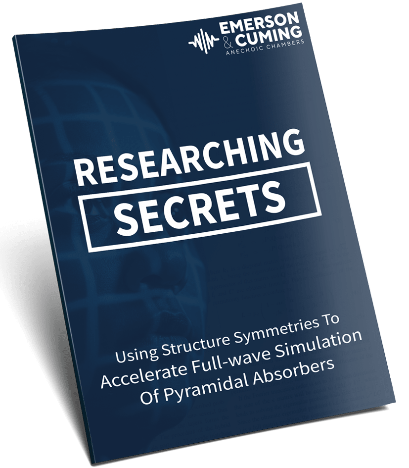 Emerson & Cuming Anechoic Chambers, new rf research, anechoic chamber innovation, Researching secrets, structure symmetries, full-wave simulation, pyramidal absorbers
